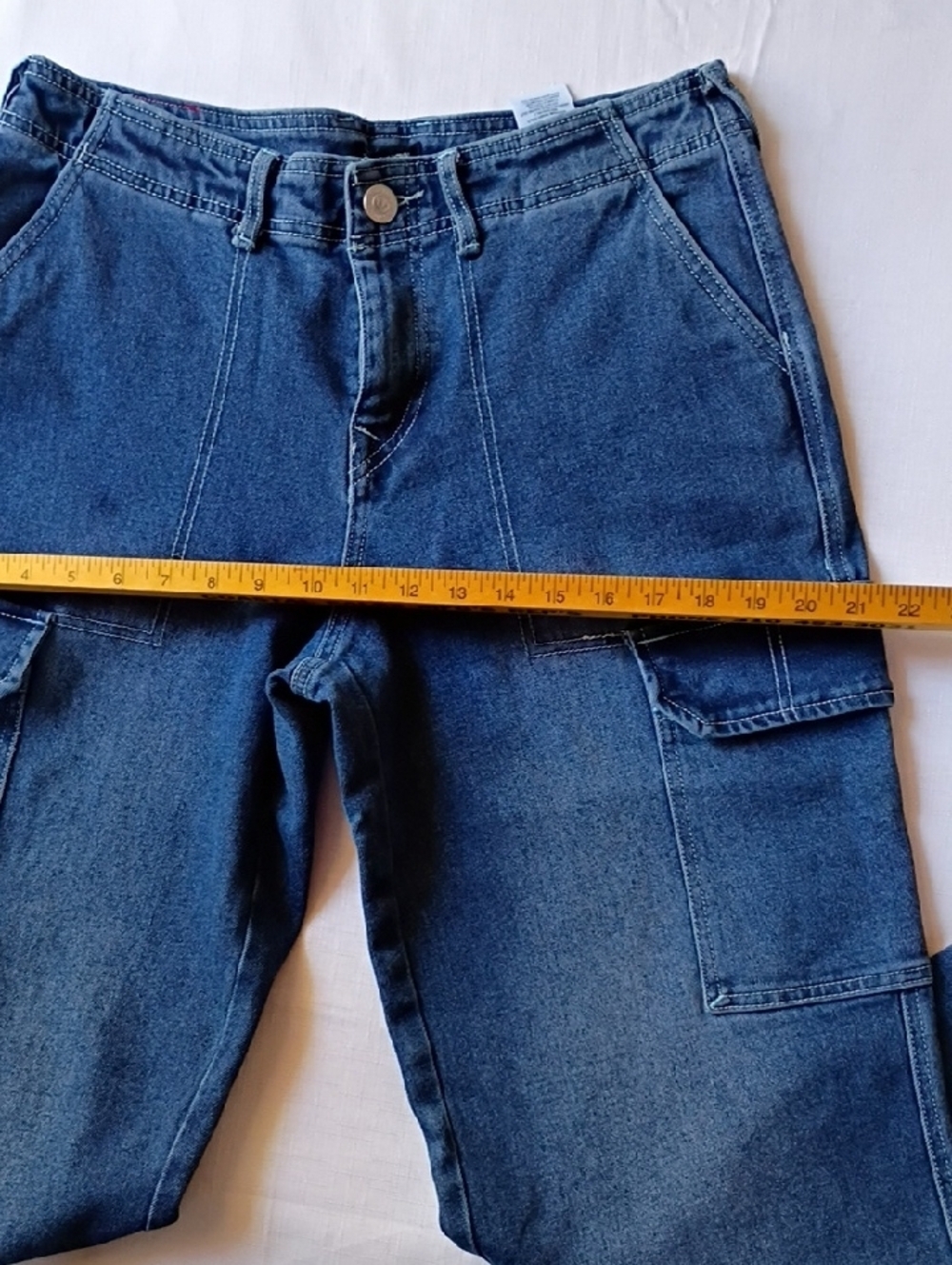 True Religion Women's Dark Blue Cargo Straight Jeans Size 28 - Picture 10 of 13